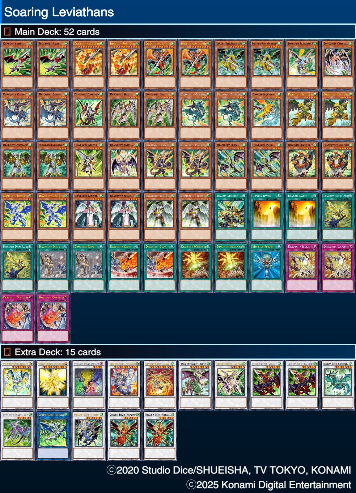 Cedar Deck List